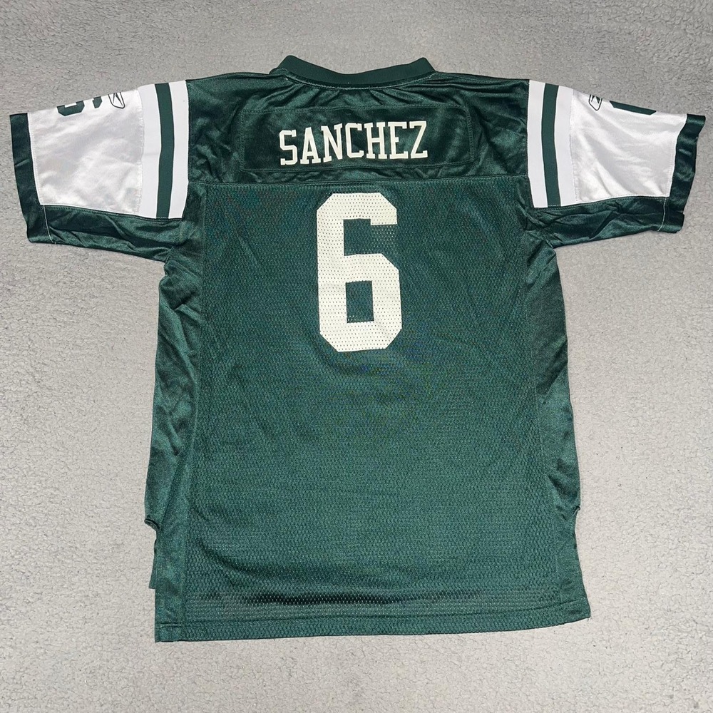 Reebok New York Jets Mark Sanchez On Field Jersey Youth XL 18-20 Green 2-Side #6